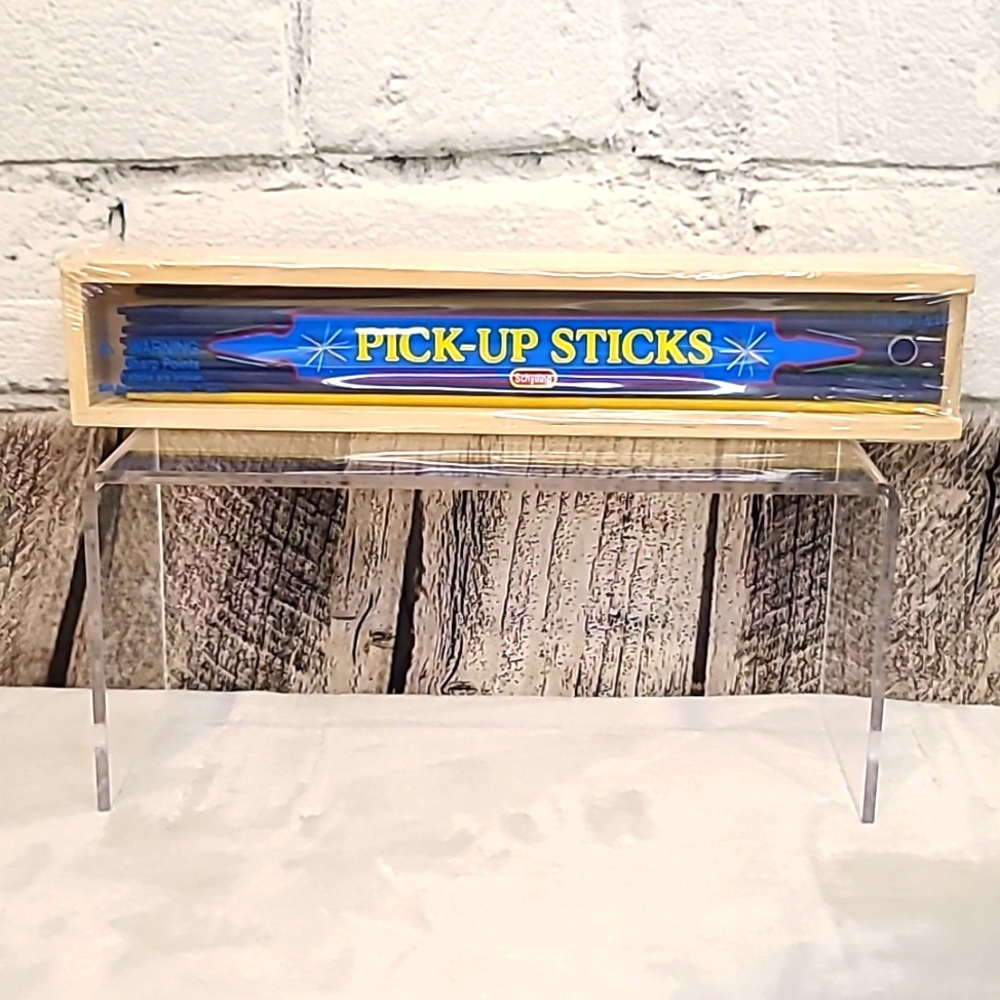 Schylling Retro Pick Up Sticks Game with Wooden Storage Box, - NIB/NWT